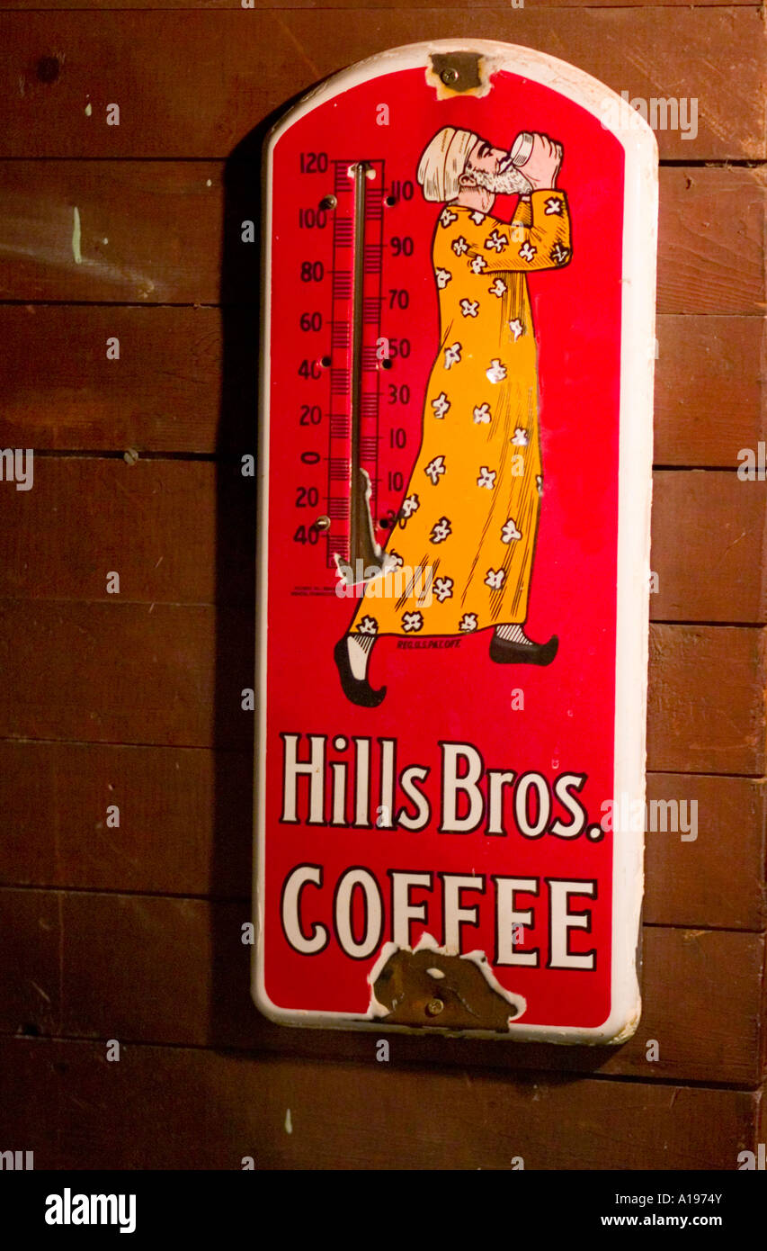 Antiken Hügel Bros Kaffee Thermometer. St Paul Minnesota USA Stockfoto
