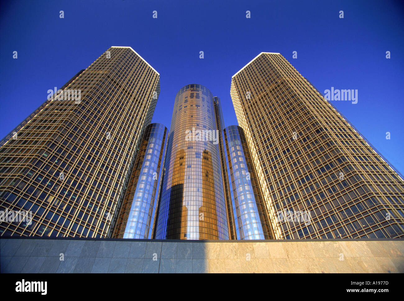 Das Westin Hotel mit 73 Stockwerken Amerika Apos s höchste Hotel Renaissance Center-Stadtbüro und Einzelhandel komplexe Detroit Stockfoto