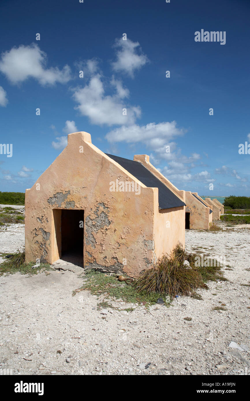 roten Slave Hütten karibischen Antillen Bonaire Stockfoto