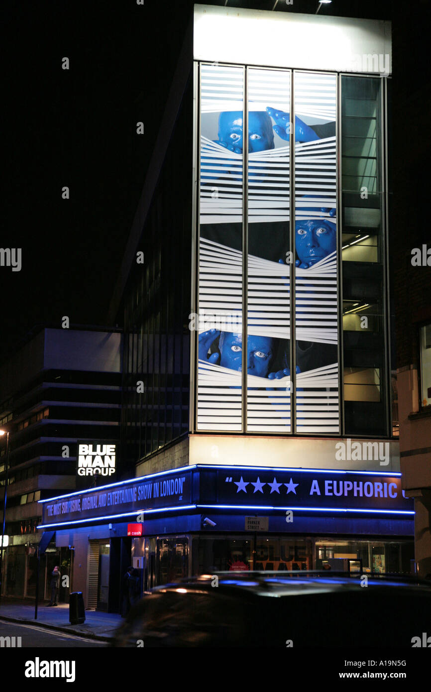 Blue Man Group Theater in London England Stockfoto