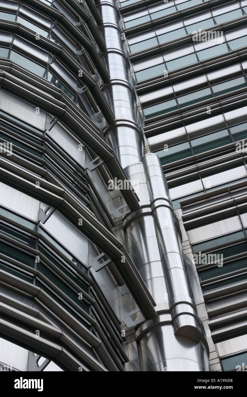 Detail der Petronas Twin Towers in Kuala Lumpur Malaysia war höchste Gebäude der Welt touristische Attraktion Wahrzeichen Stockfoto
