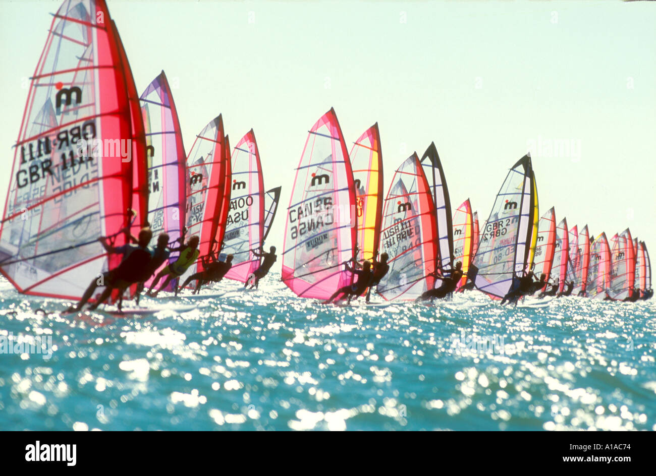 Olympiatrials Klasse Windsurfen, Miami, Florida Stockfoto