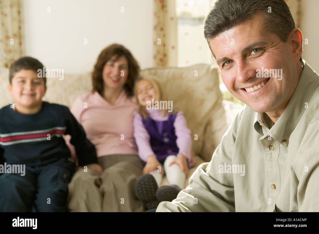Vater und seine Familie Stockfoto