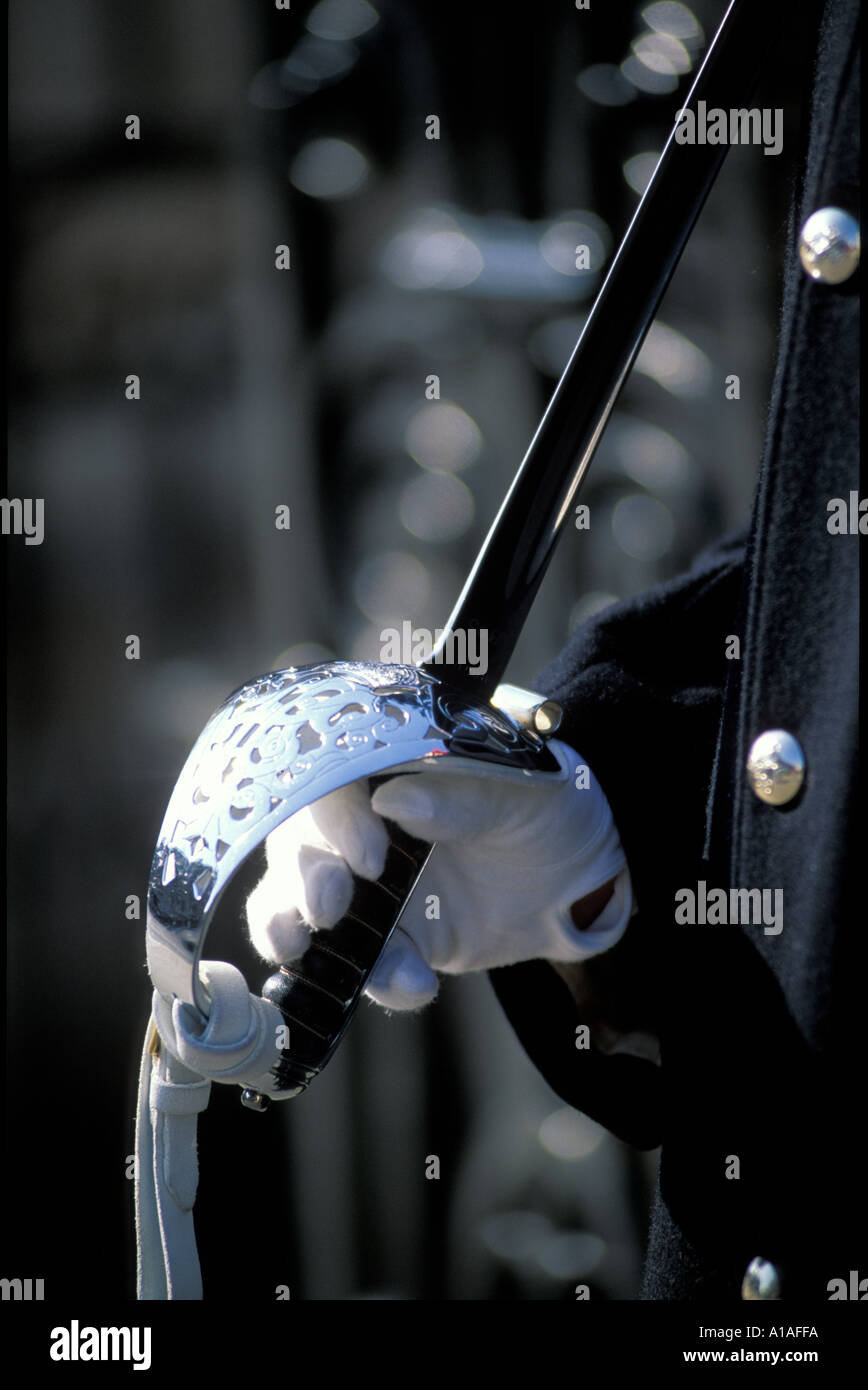 Household Cavalry Schwert Horseguards Whitehall London UK Stockfoto