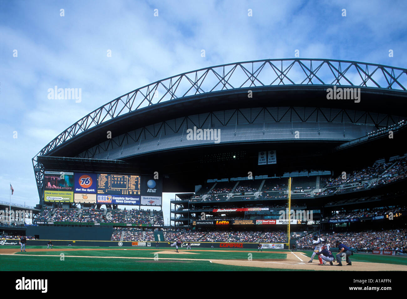 USA, Washington, Erdgeschoss Ansicht der Seattle Mariners Baseball-Spiel gegen Cleveland Indians im Safeco Field Stockfoto