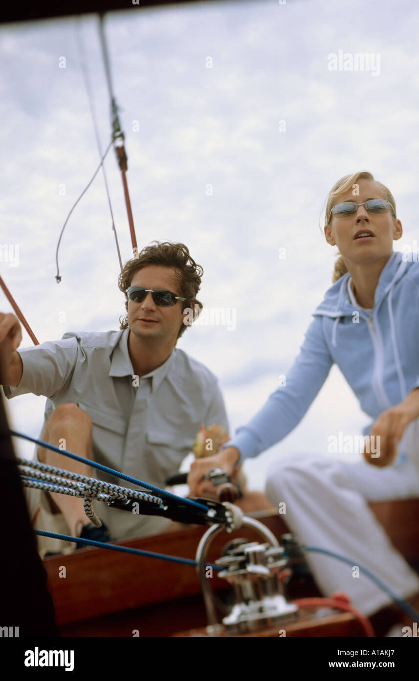 Paar-Segelboot Stockfoto