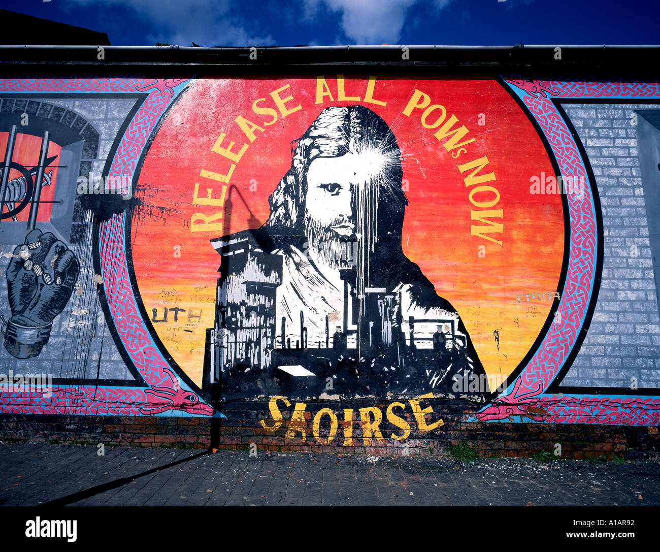 Republikanische Wandbild Belfast Nordirland Stockfoto