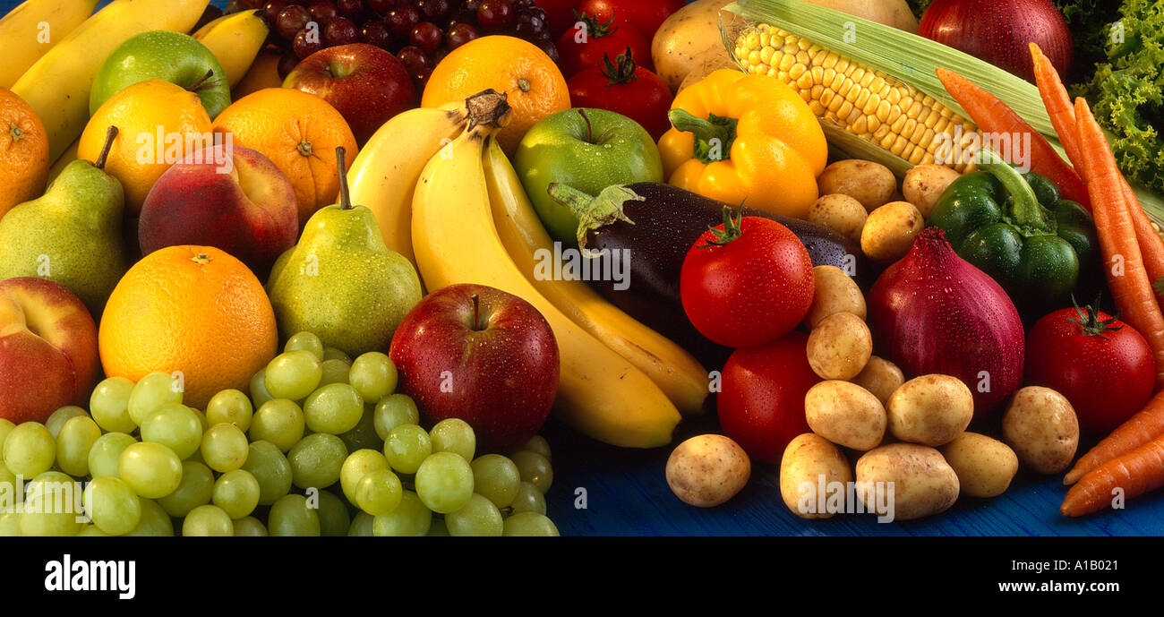 Obst und Gemüse Auswahl Stockfoto