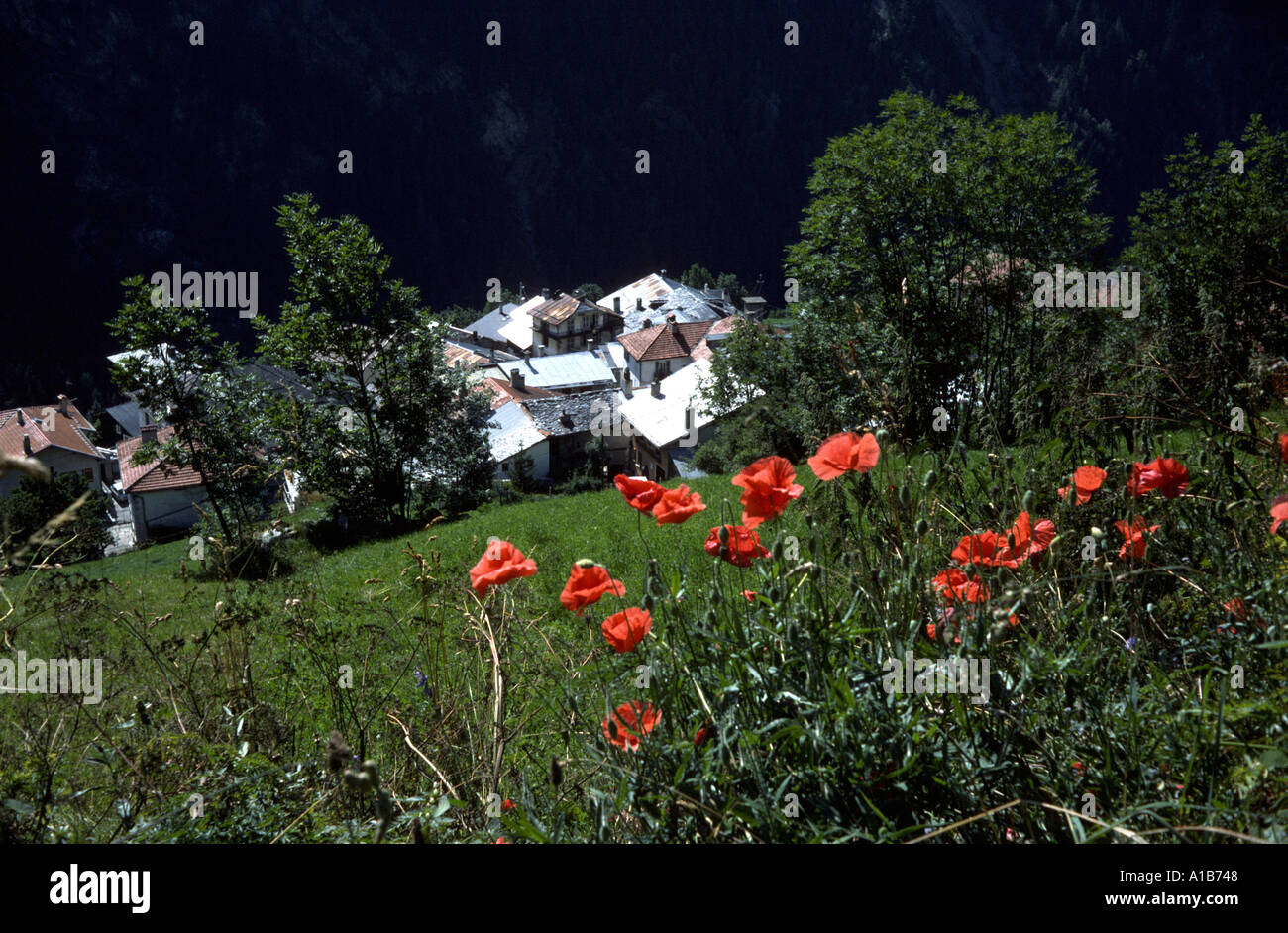 Das Dorf Peisey Nancroix im Nationalpark Vanoise, Französische Alpen, Frankreich Stockfoto