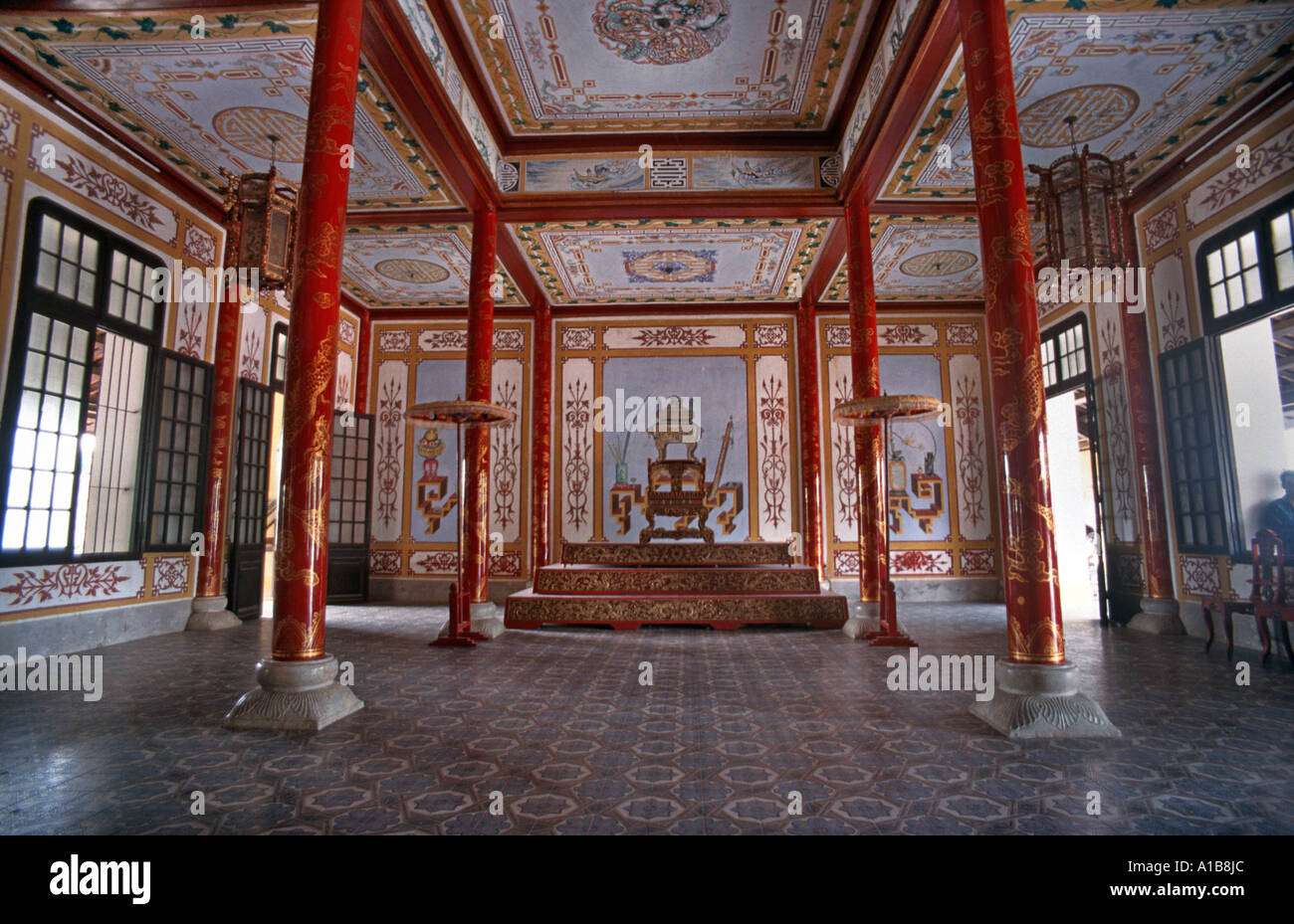 Innenraum Der Royal Palace Kaiserstadt Hue Vietnam Stockfoto