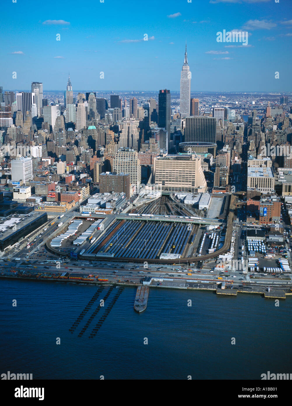 Antenne über Pennsylvania Station Manhattan New York City Stockfoto