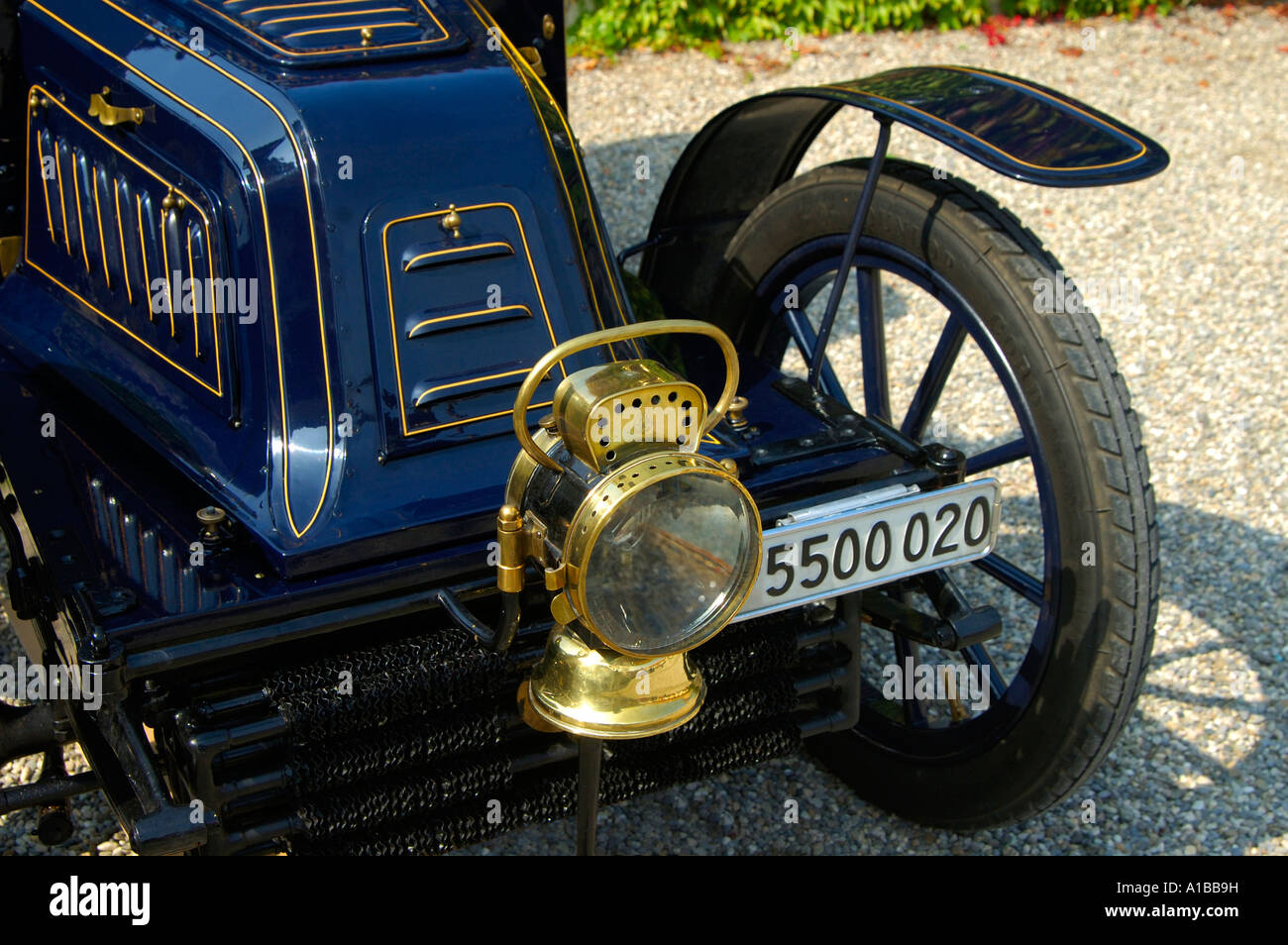 Scheinwerfer, Oldtimer Clement, Jahr 1902 Stockfoto