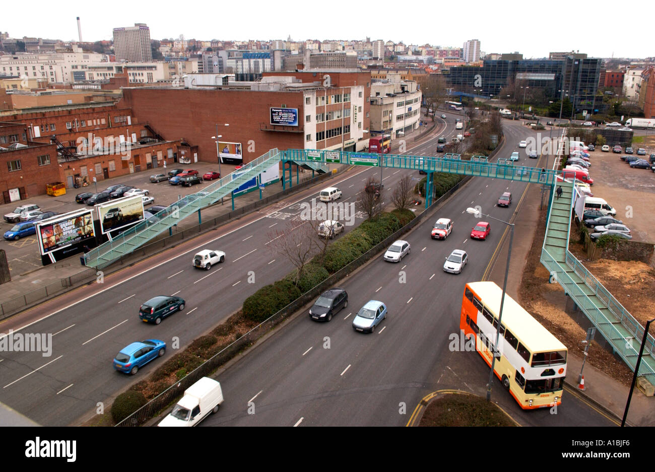 Verkehr im Stadtzentrum von Bristol England UK Stockfoto