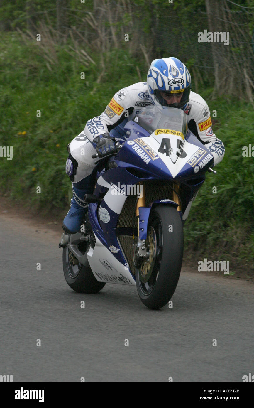 Dublin-Fahrer Martin Finnegan auf einer Yamaha in Cookstown 100 Road Races County Tyrone Nordirland Stockfoto