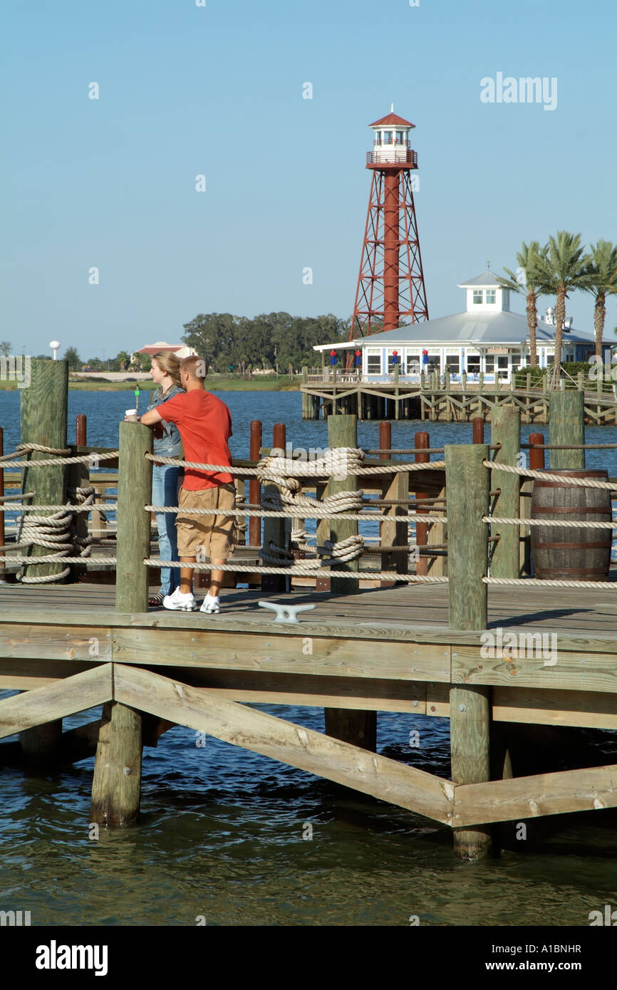 Sumter Landing ein exculsive Seniorenwohnanlage. Die Dörfer Lady Lake Mitte Florida USA. Stockfoto