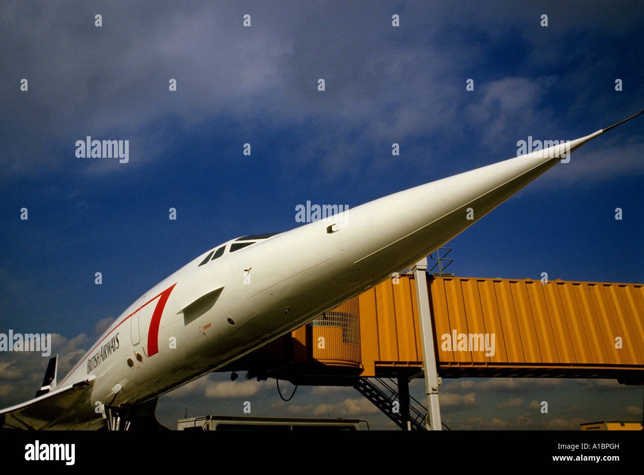 CONCORDE AM FLUGHAFEN TERMINAL 4 LONDON HEATHROW 1985 2007 Stockfoto