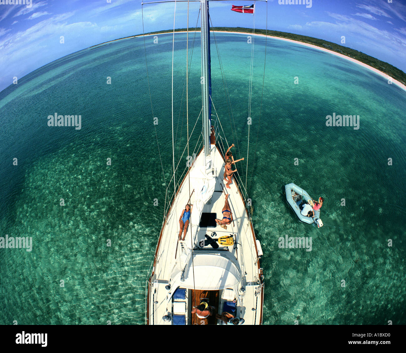 BS - BAHAMAS: Segeln vor Grand Key Stockfoto
