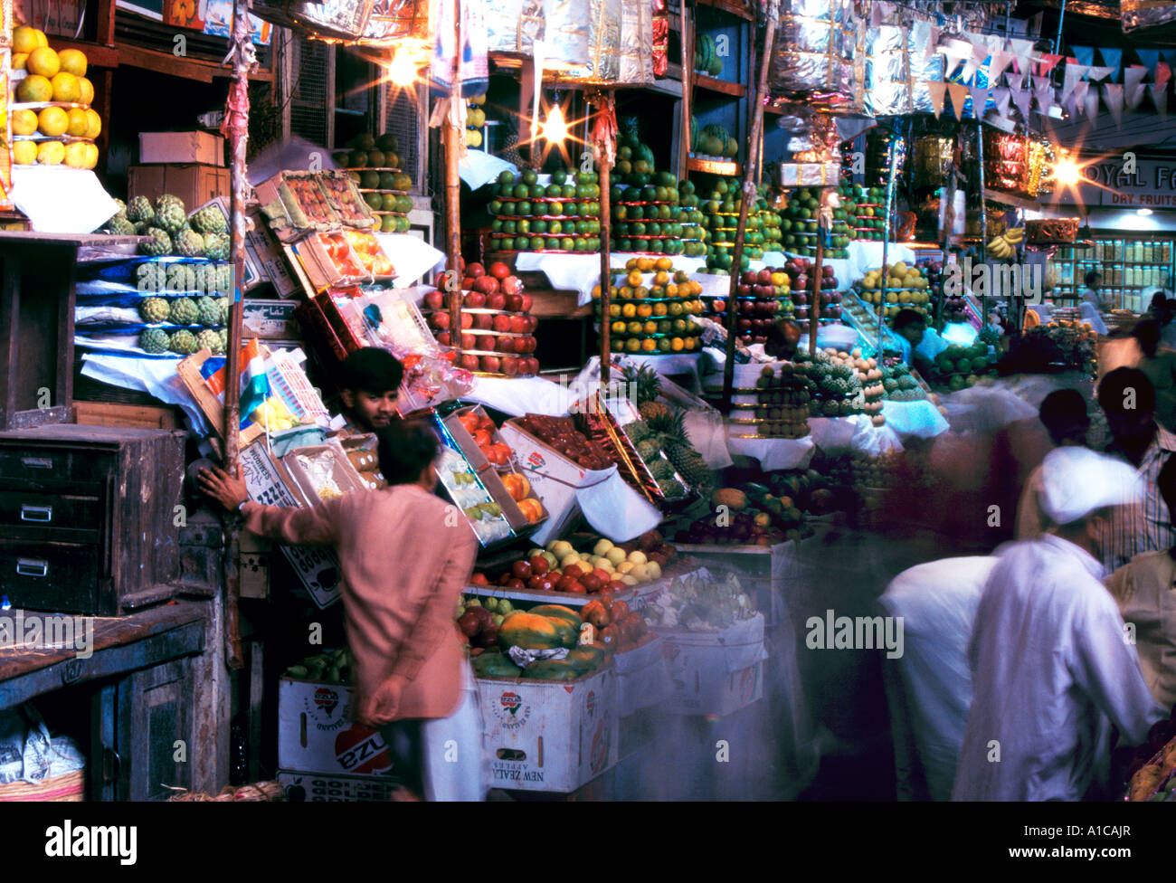 Indische Baazar. Mahatma Jyotiba Phule Market. (Crawford Market)  Bombay, Indien Stockfoto