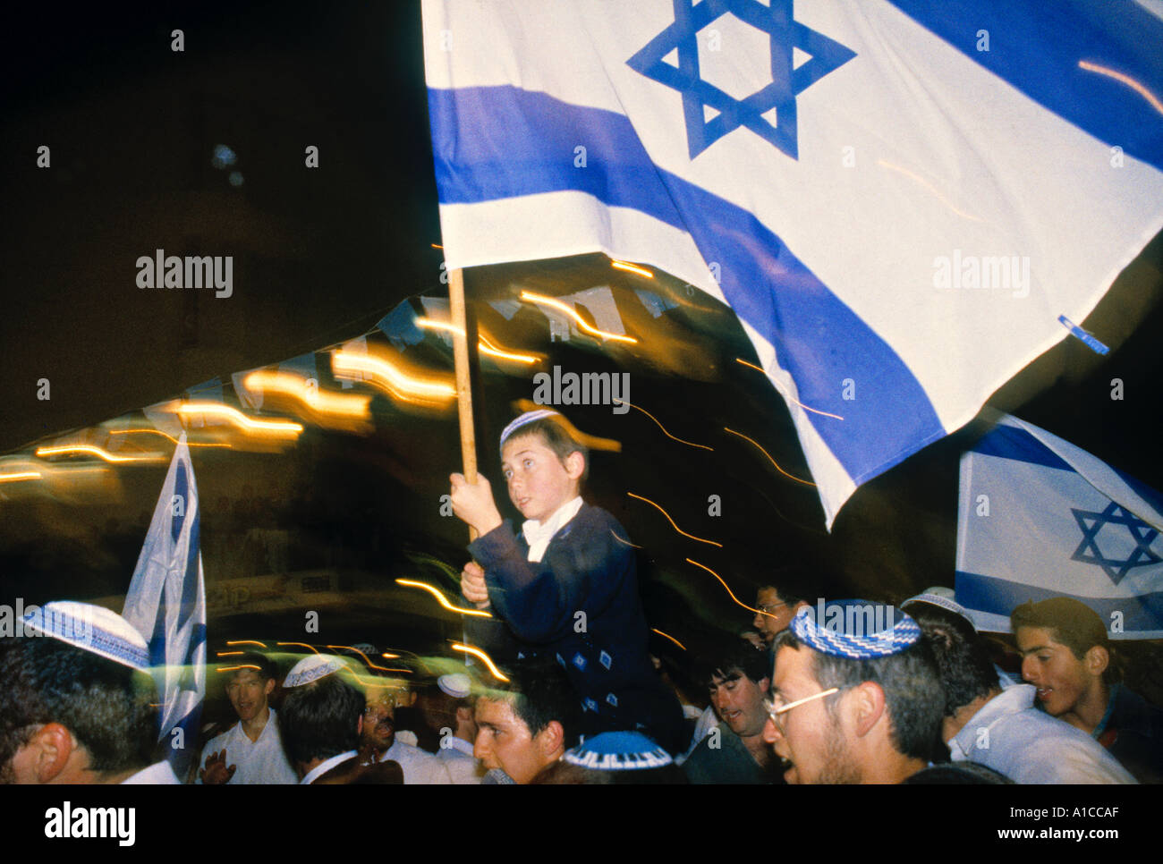 Flagge, Jerusalem, Israel Stockfoto