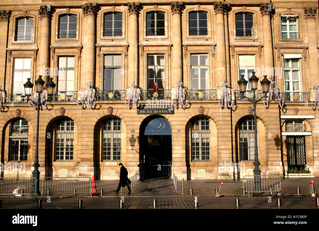 Justizministerium, Place Vendome, Paris Stockfoto