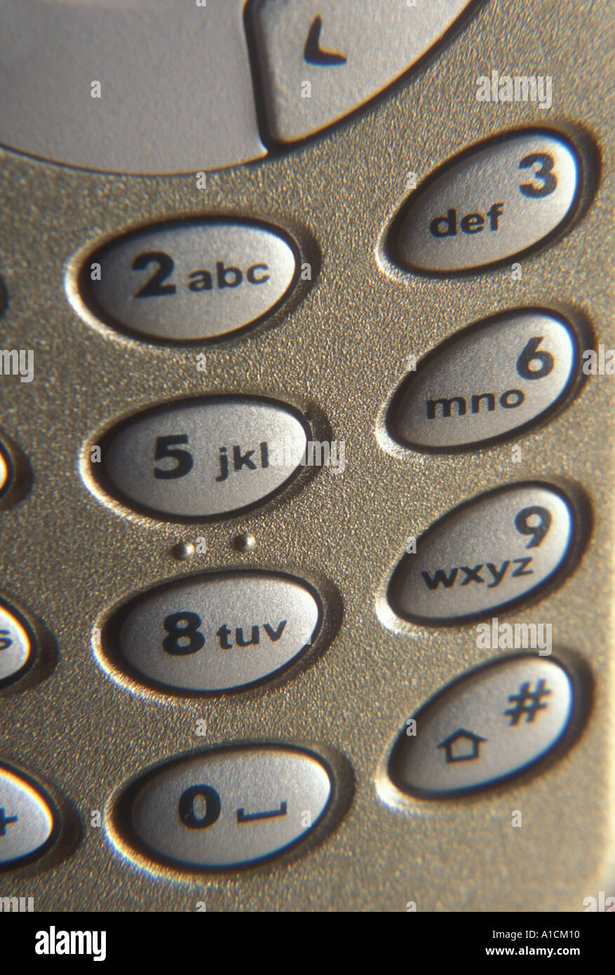 Zahlen auf Gesicht der Cell Phone Stockfoto