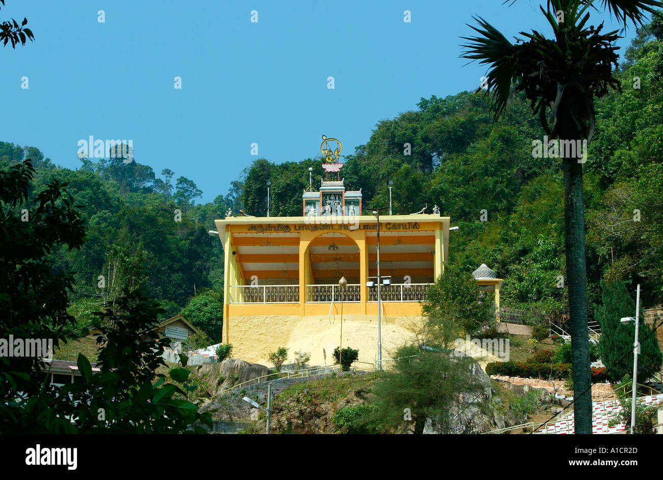 Wasserfall Hindu Tempel Georgetown Penang Malaysia Stockfoto