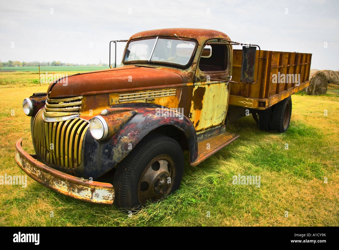 Alter Lkw im mittleren Westen Stockfoto