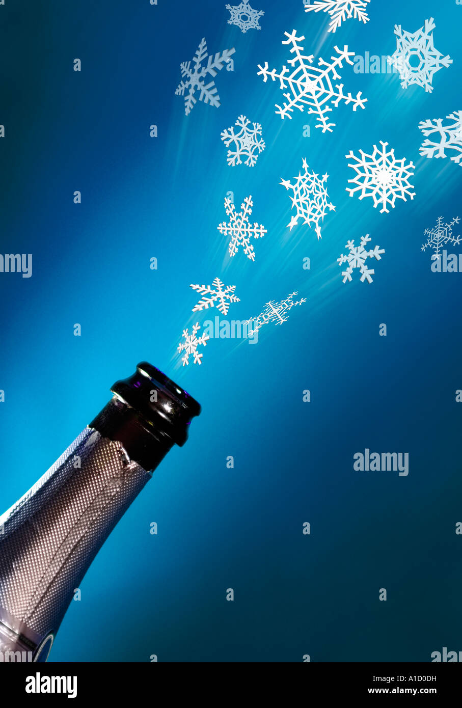 Weihnachten-Champagner Stockfoto