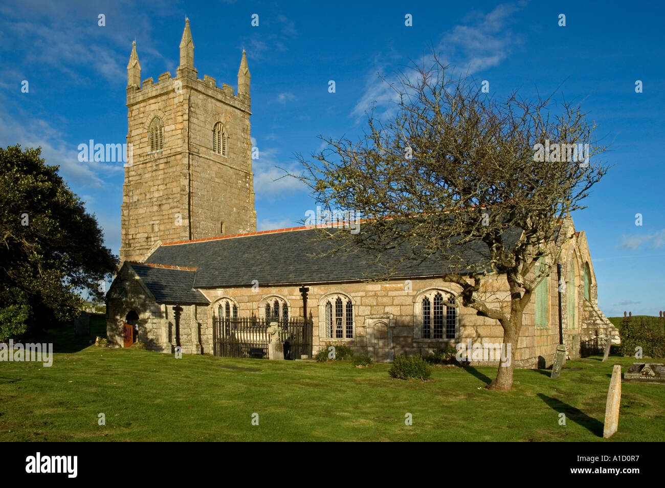 die alte Kirche von st.uny in Lelant in Cornwall, england Stockfoto