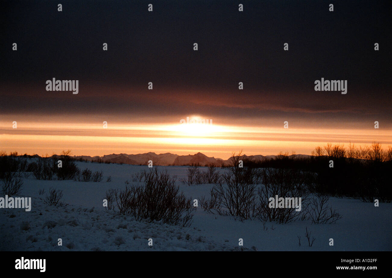 Sonnenuntergang im Norden von Norwegen Stockfoto