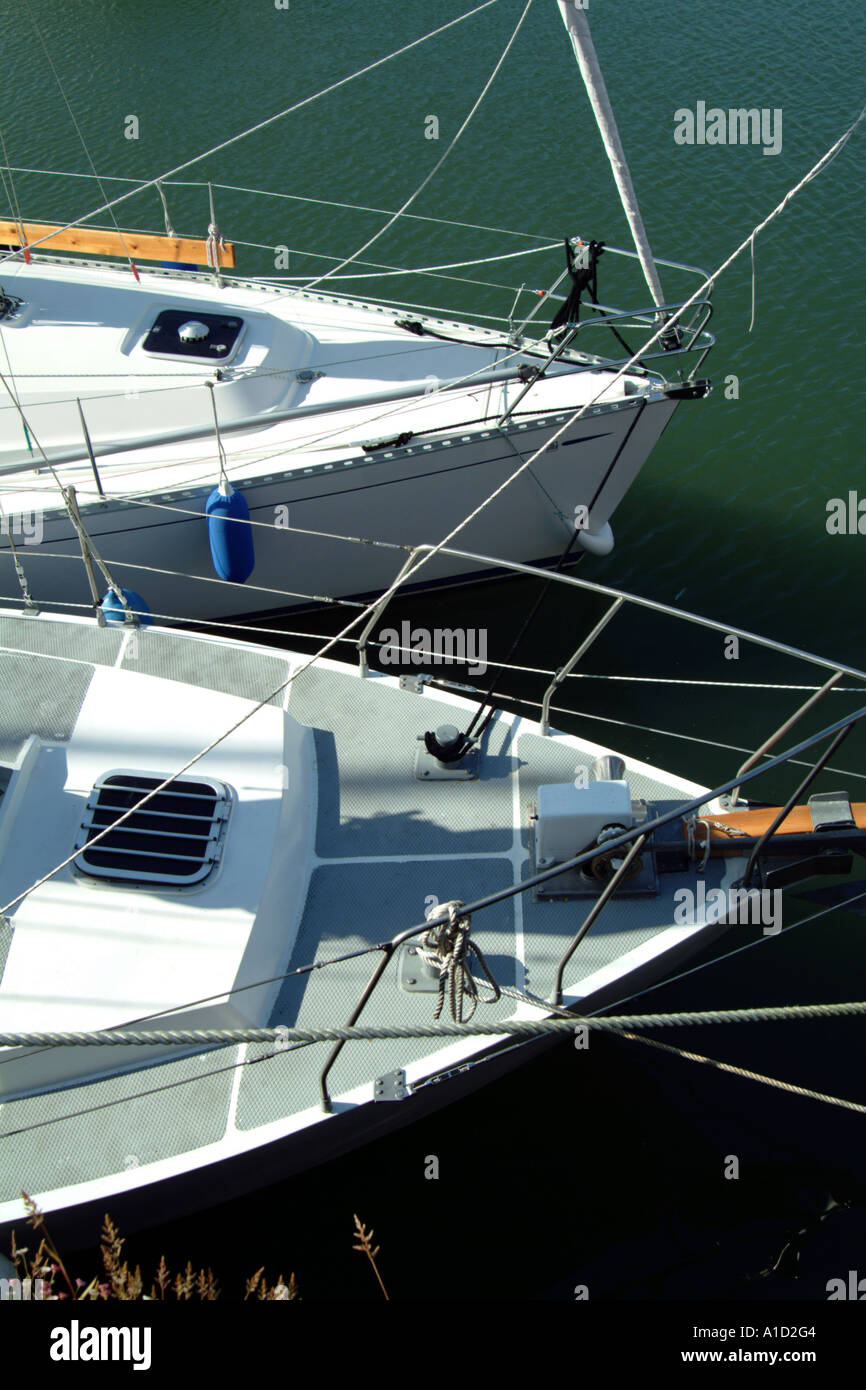 Yachten in Padstow, Nordküste von Cornwall, England Stockfoto