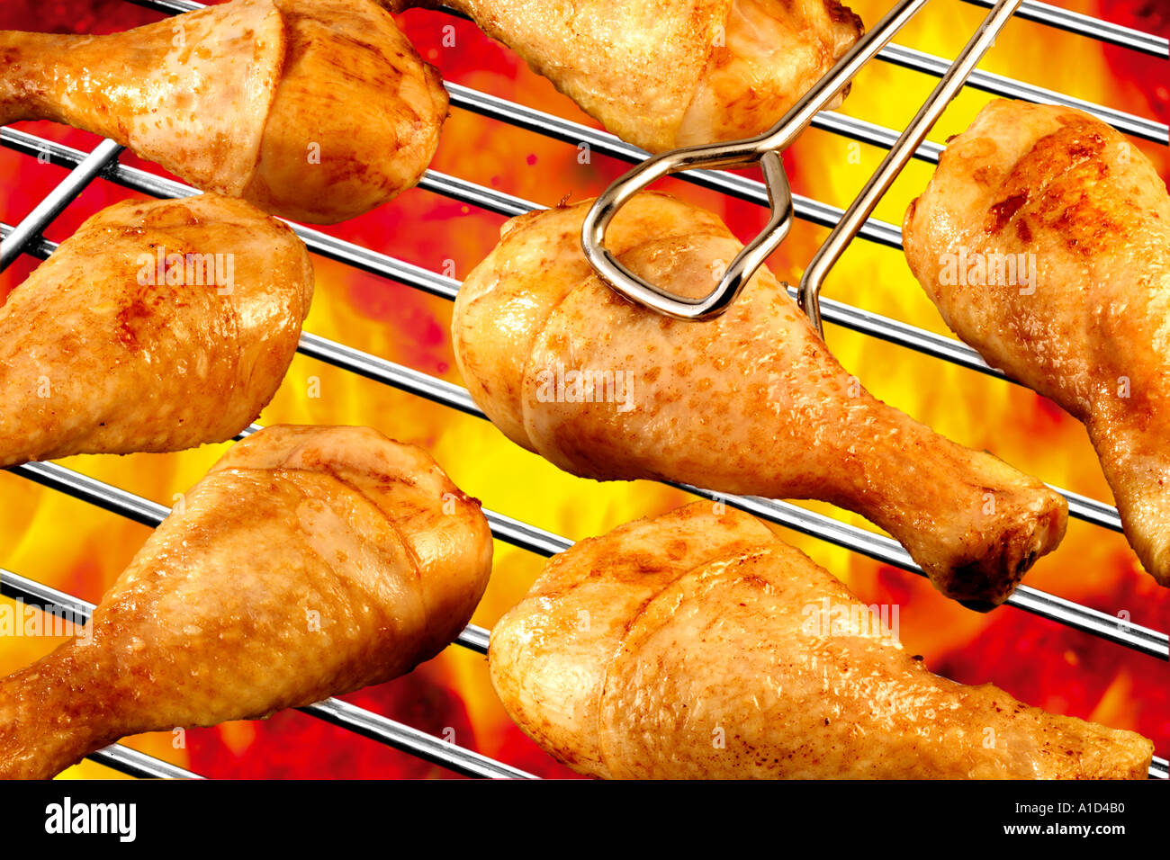 BBQ CHICKEN DRUMSTICKS Stockfoto