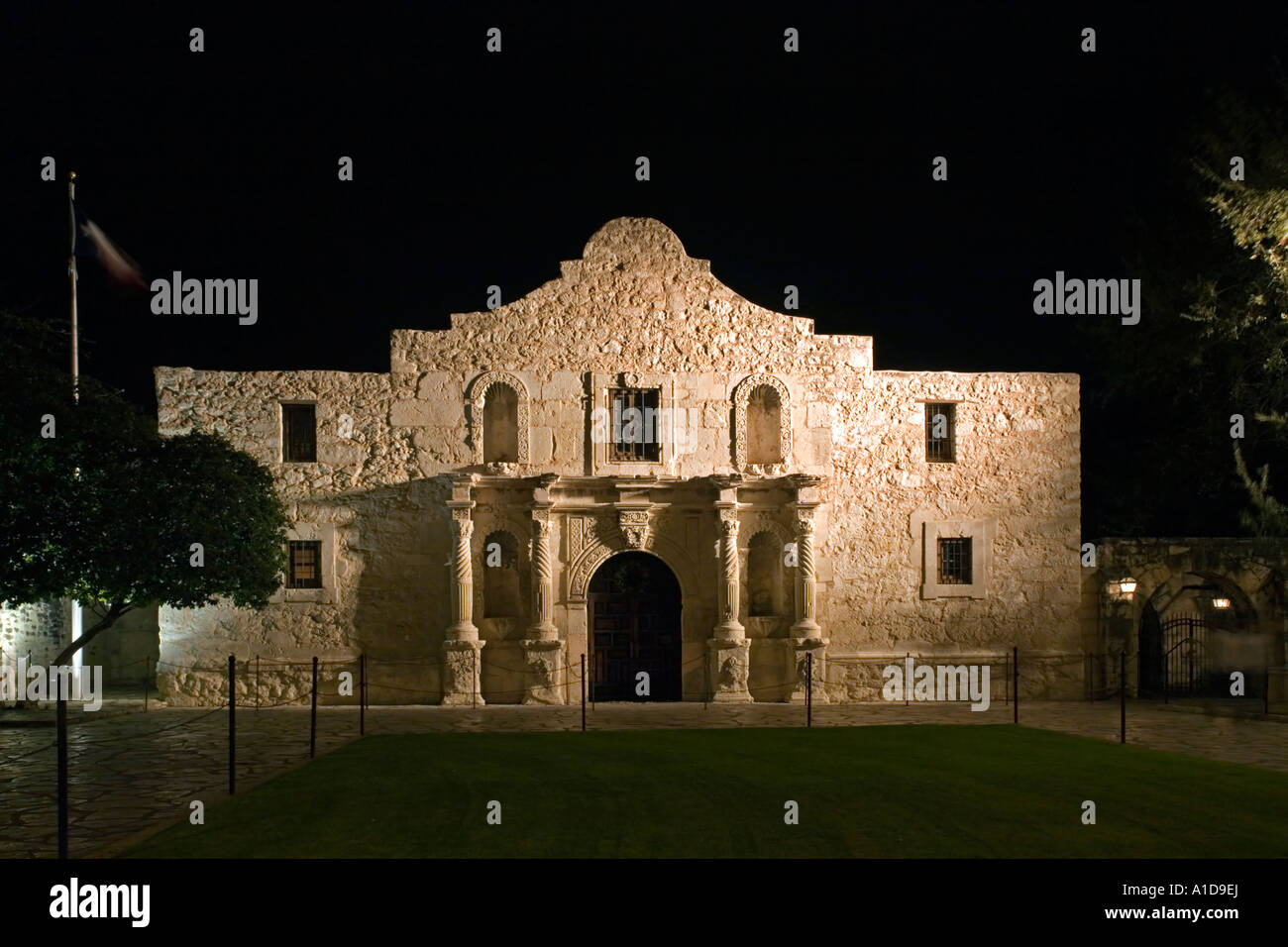 Alamo vordere Nacht Stockfoto