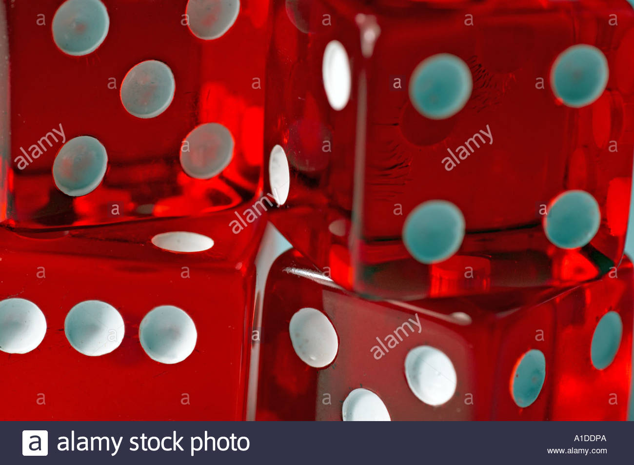 Eine Reihe von roten Würfel Stockfoto