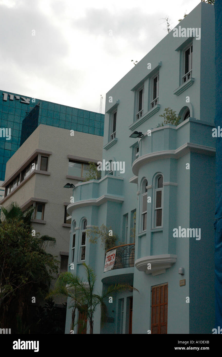 Stil-Altbauten aus den 1920 s in Rothschild Boulevard Tel Aviv Israel Stockfoto