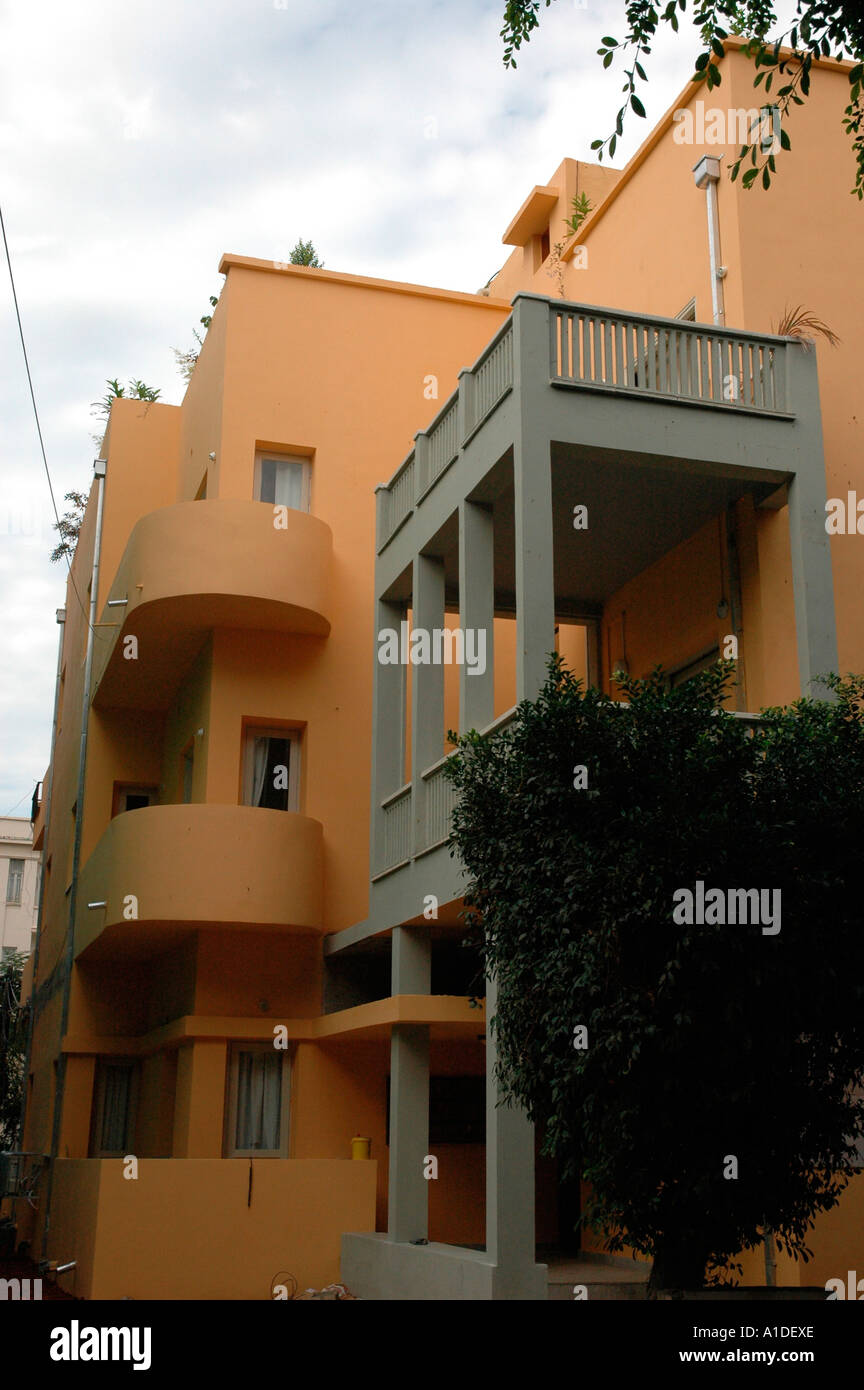Alten Bauhaus-Stil Gebäude im Rothschild Boulevard Tel Aviv Israel Stockfoto