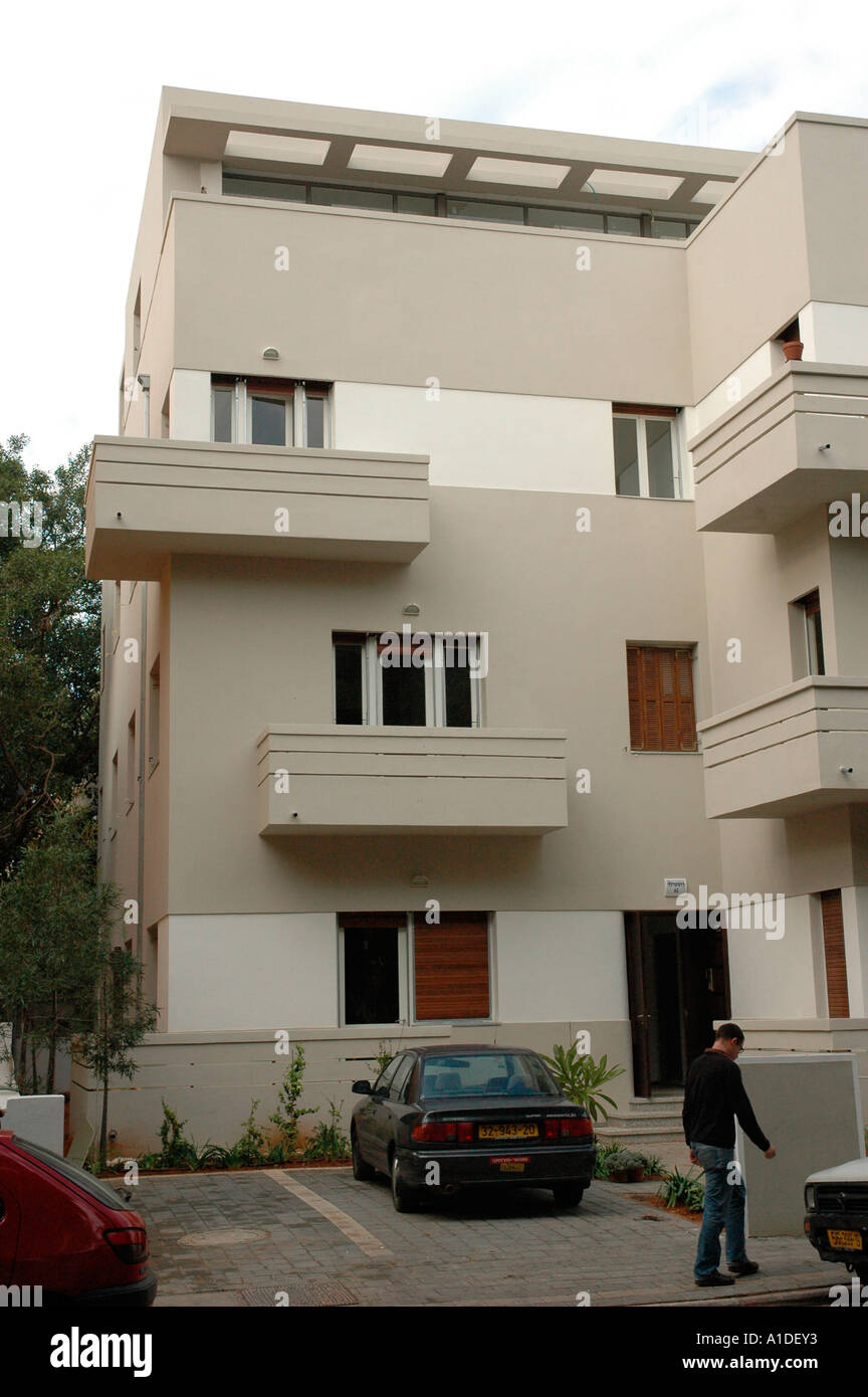 Alten Bauhaus-Stil Gebäude im Rothschild Boulevard Tel Aviv Israel Stockfoto