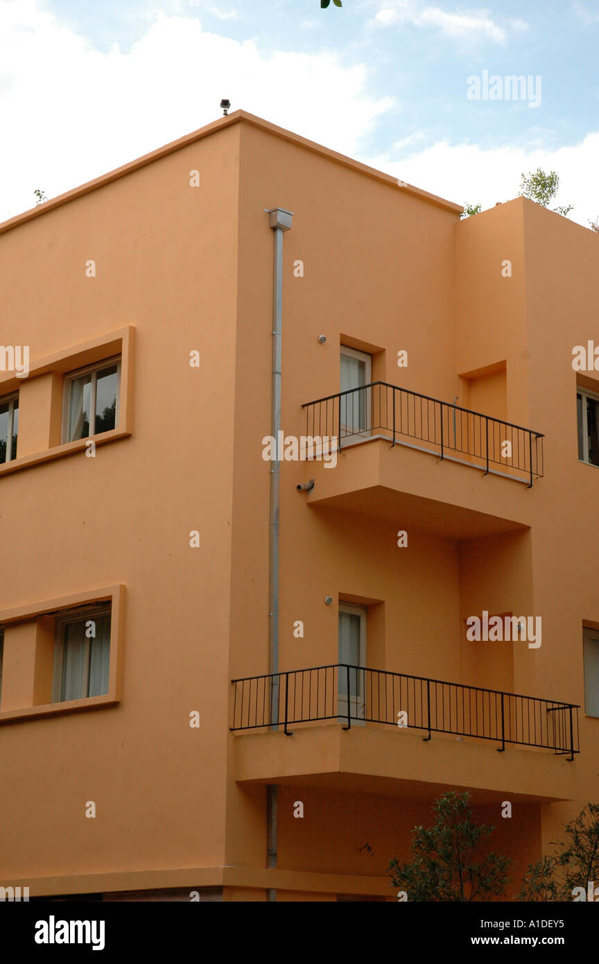 Alten Bauhaus-Stil Gebäude im Rothschild Boulevard Tel Aviv Israel Stockfoto