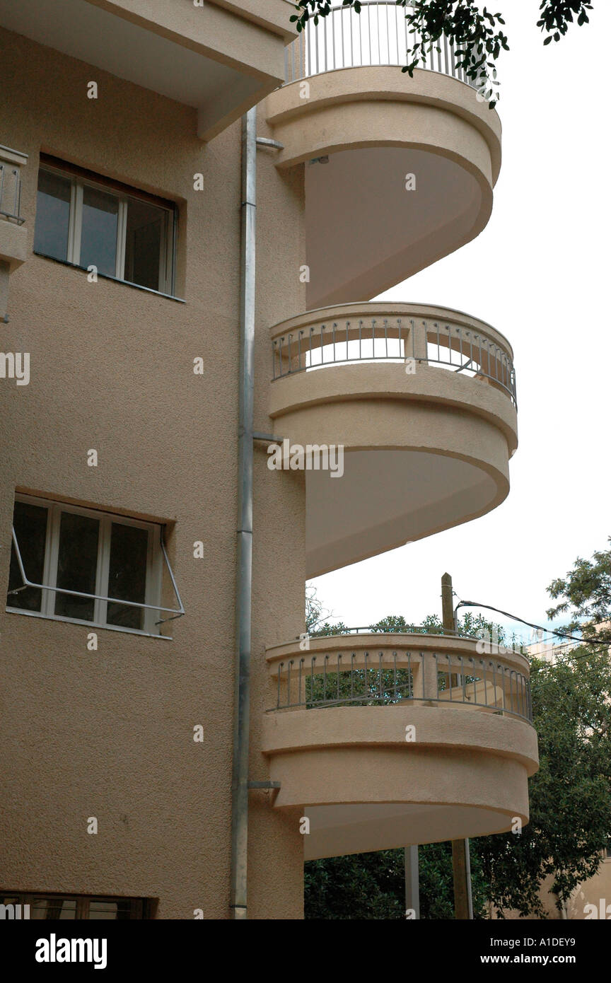 Alten Bauhaus-Stil Gebäude im Rothschild Boulevard Tel Aviv Israel Stockfoto