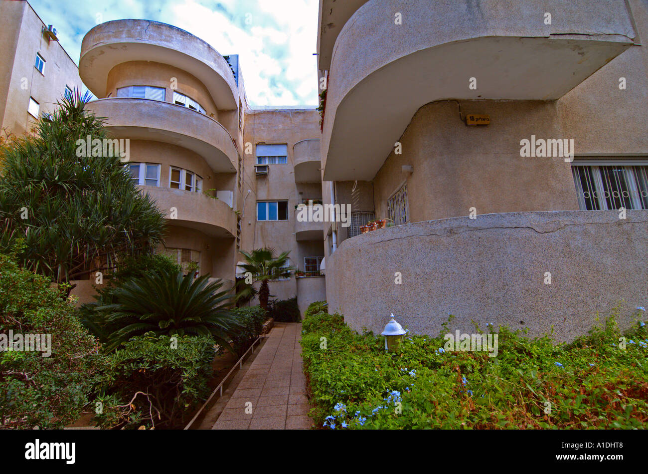 Israel Tel Aviv alt Bauhaus Stilgebäude Bialik-Straße 16 Tel Aviv Stockfoto