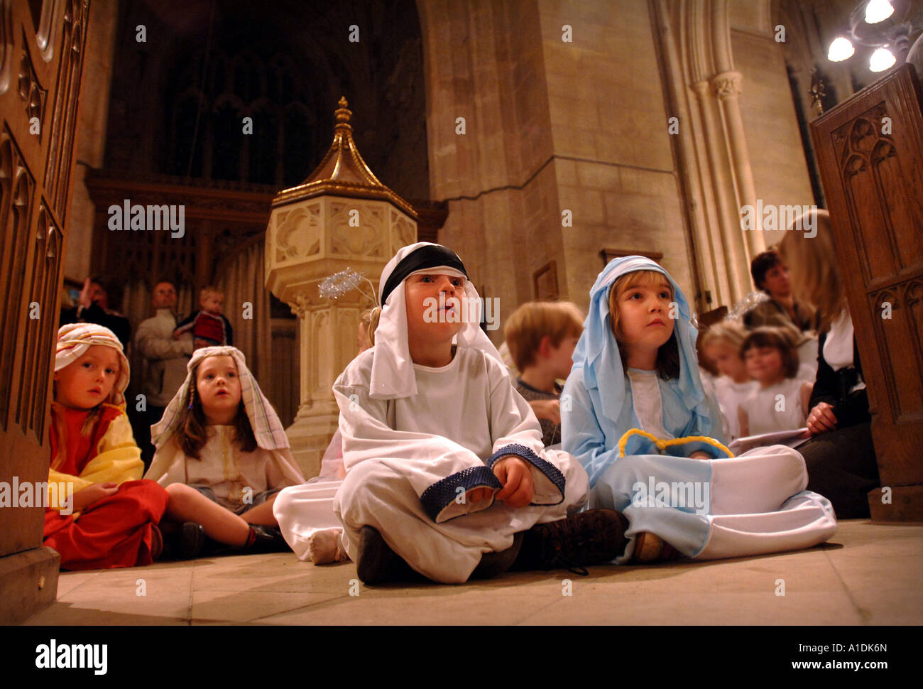 BLAGDON GRUNDSCHULE NATIVITY PLAY SOMERSET UK Stockfoto