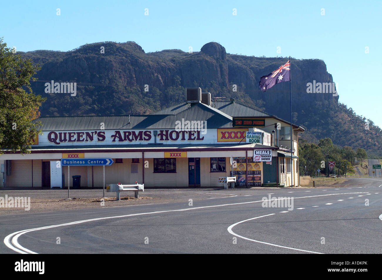 Das Queens Arms Hotel in Smaragd, westlichen Queensland, Australien, Foto von Bruce Miller Stockfoto