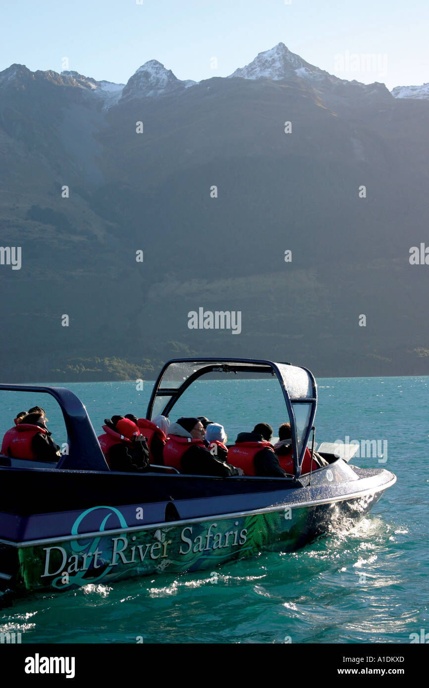 Jet-Boot extreme Erfahrung, geführt von Dart River Safari, NZ Stockfoto