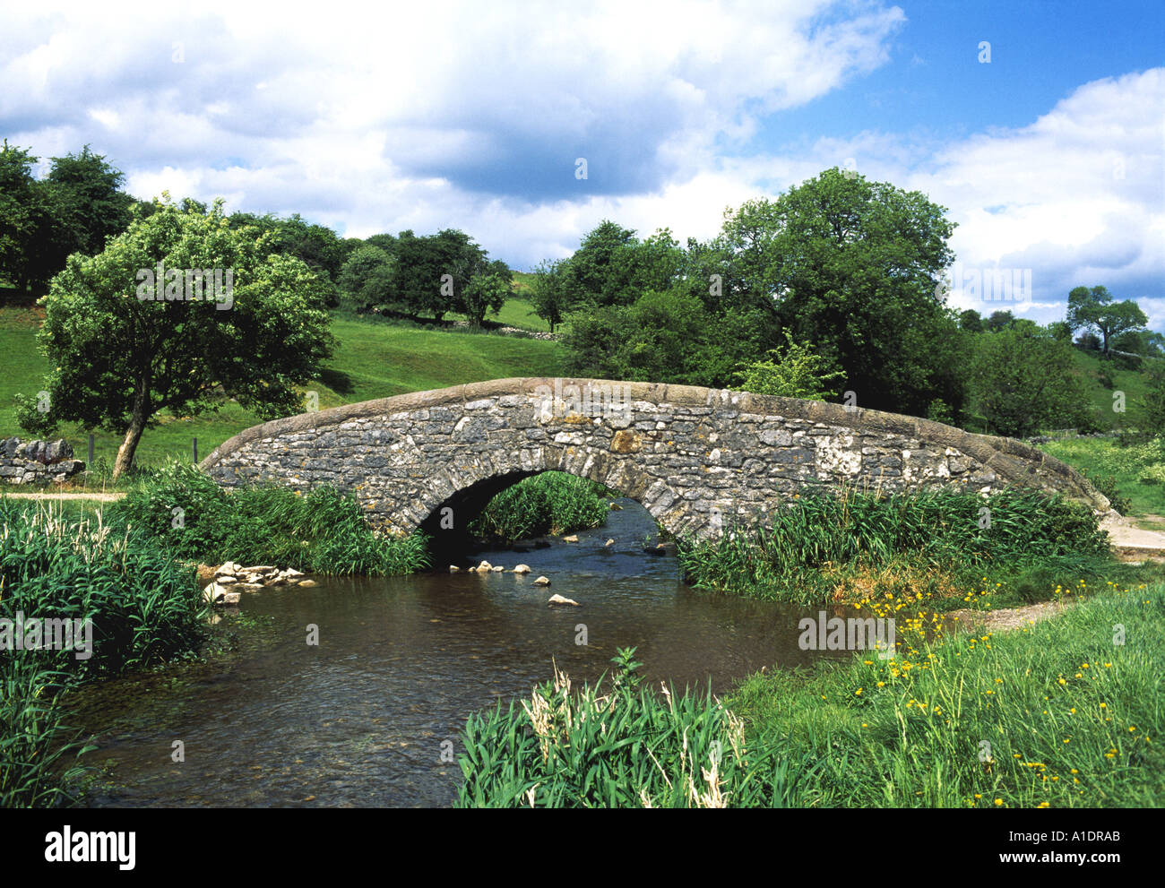 Alport Brücke Peak District Nationalpark Derbyshire UK im Sommer Stockfoto