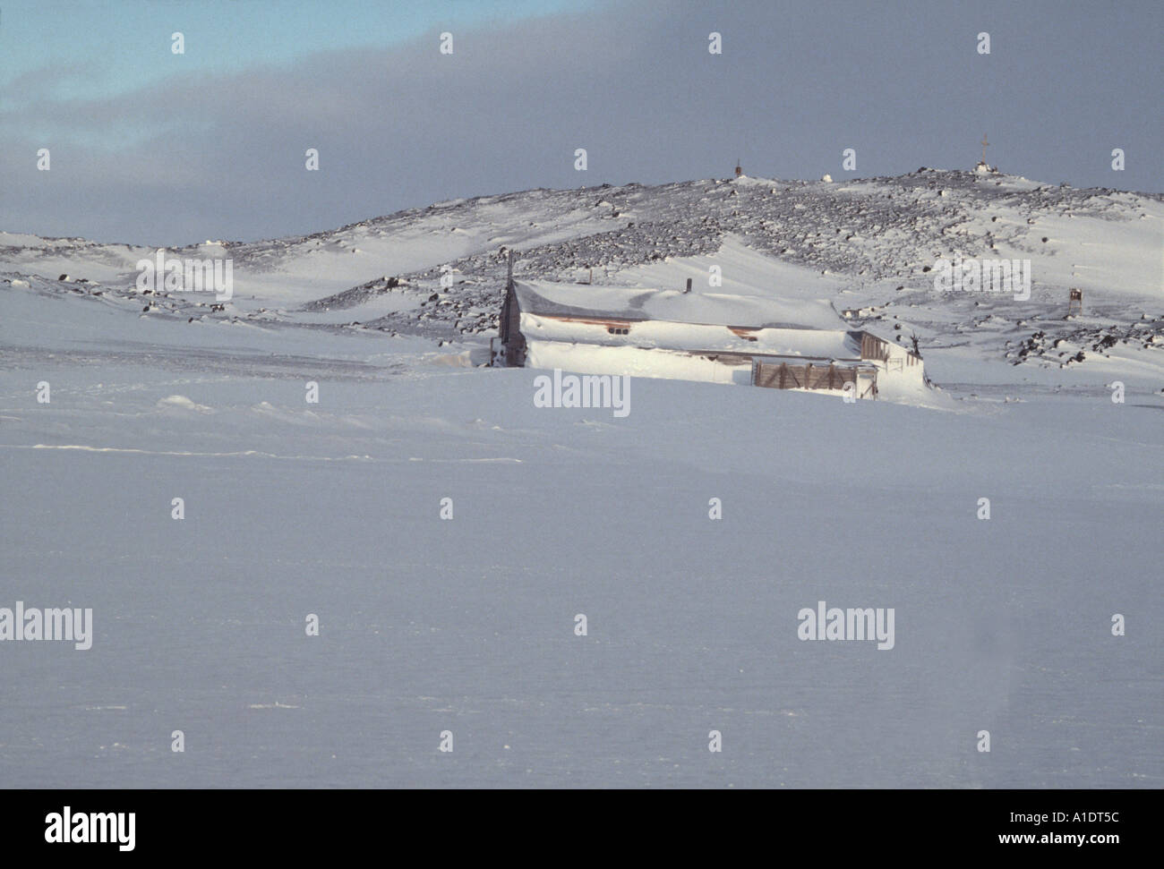 Scotts Hütte Cape Evans auf Ross Island, Antarktis Stockfoto