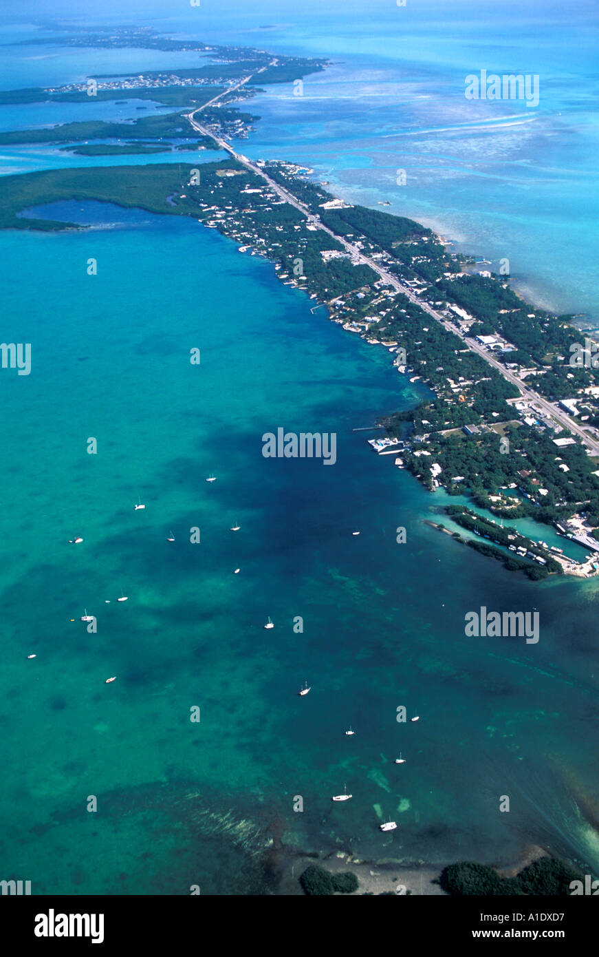 Florida Keys USA Overseas Highway Antenne Stockfoto