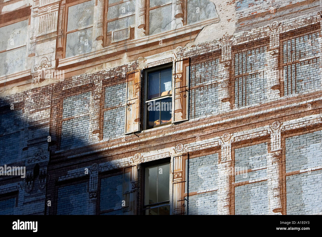 Wandbild auf den Aufbau von New York Vereinigte Staaten von Amerika Stockfoto