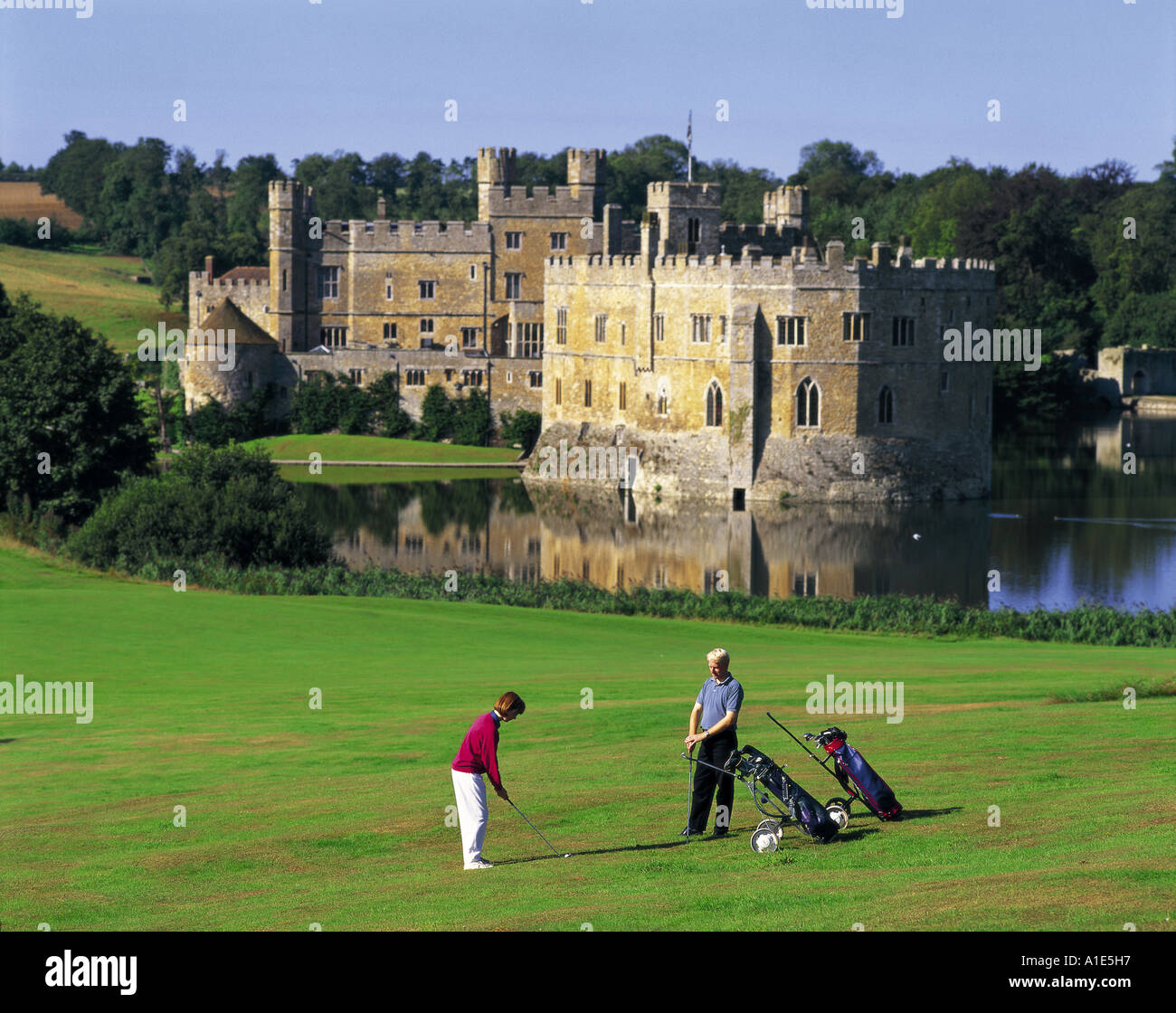 Golfplatz in Leeds Castle in Kent, England Stockfoto