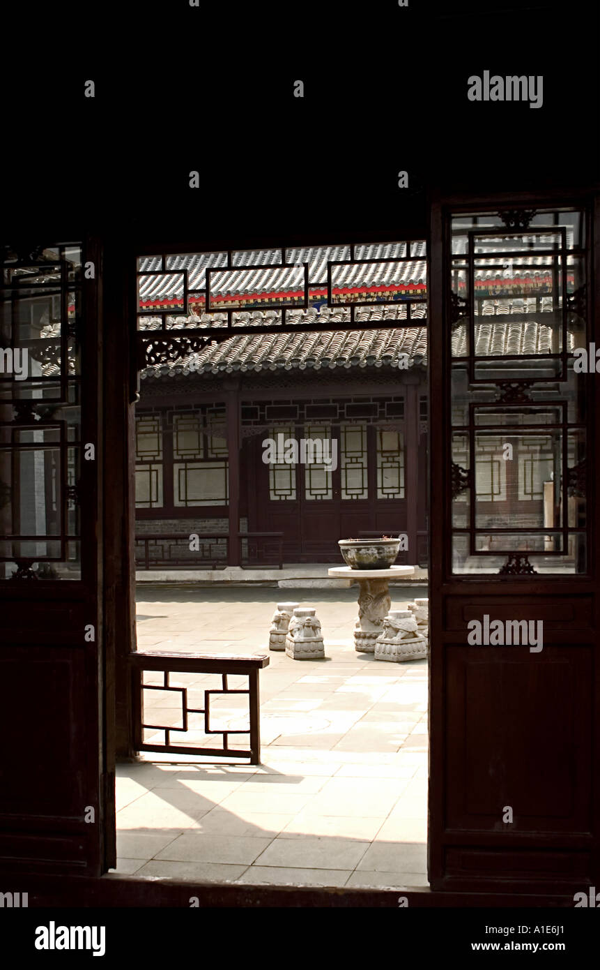 Hof an der alten Kultur Street Tianjin China Stockfoto