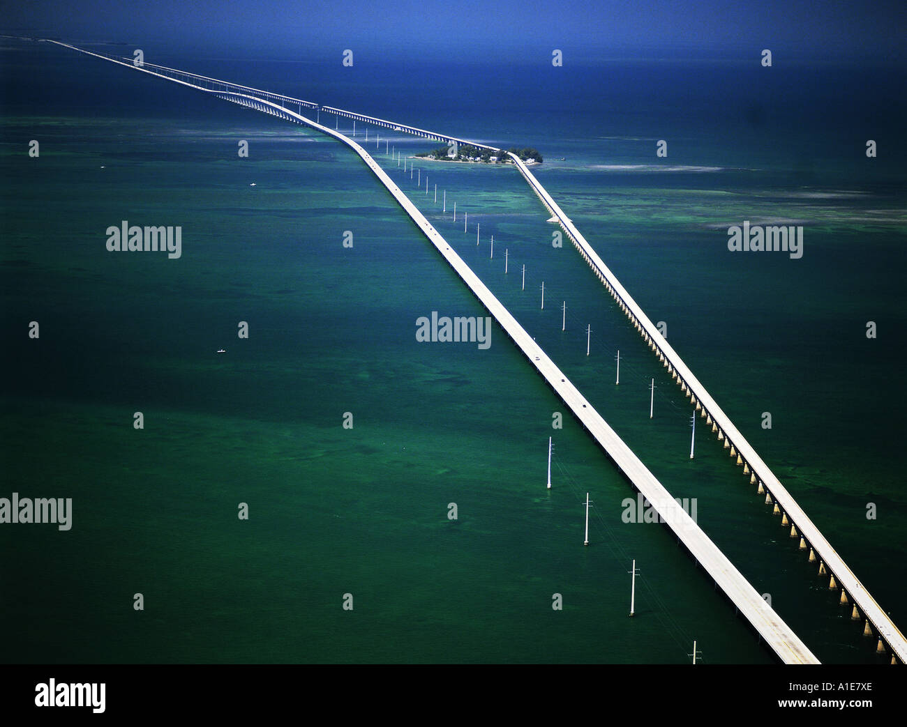 Luftaufnahme der Seven Mile Bridge Key West in Florida USA Stockfoto